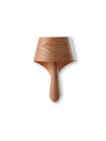 geschwungene Wandlampe aus Holzfurnier in Kirsche