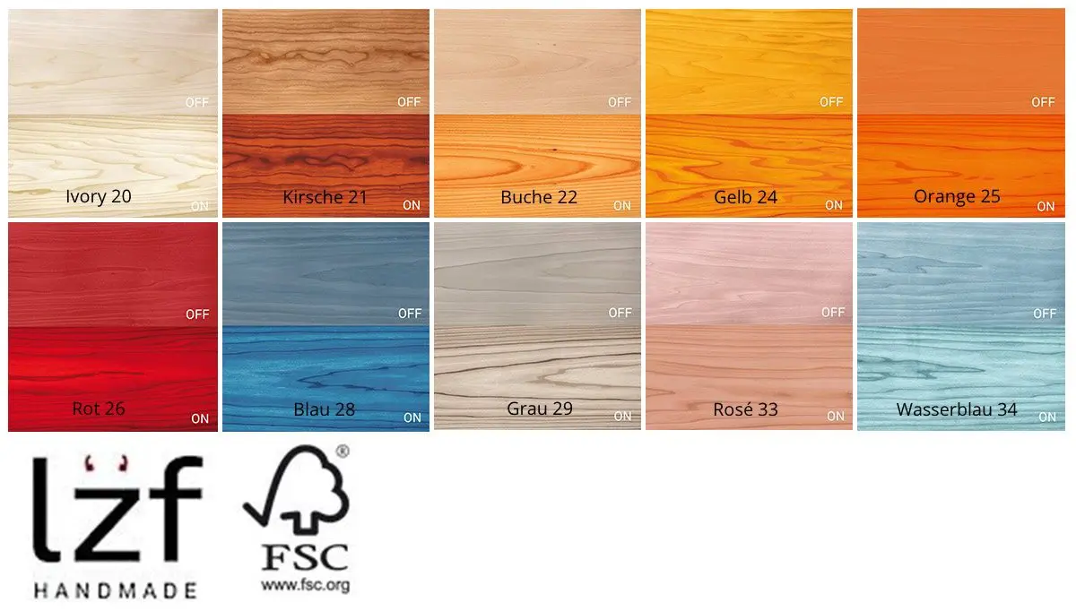 LZF Lampe Spiro Leuchte aus Holz Furnier