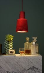 DesignOrt Blog ausgefallene Designerlampen Haengelampe aus Textilfäden Pascha fraumaier