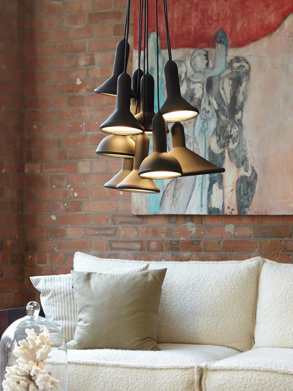 Cluster Leuchte mit 10 Lampenschirmen Lampenschirme x-mal anders - Established and sons Torch Light Bunch