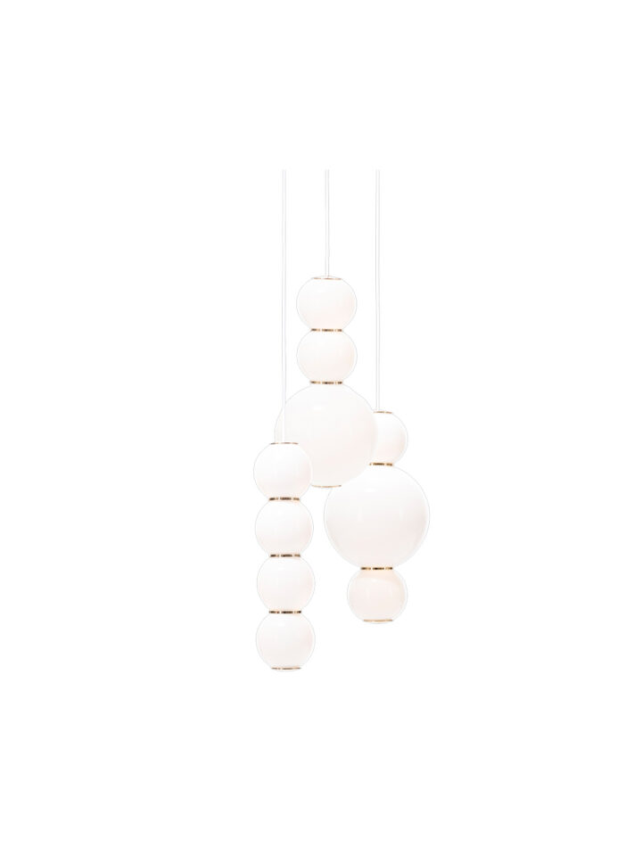 dreiflammiger Lüster aus Opalglas Pearls Chandelier 3 Formagenda LED