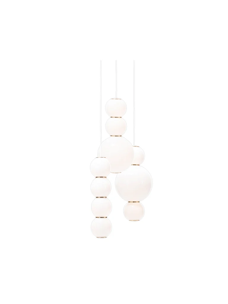dreiflammiger Lüster aus Opalglas Pearls Chandelier 3 Formagenda LED