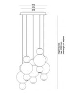 fünflammiger LED Lüster aus Opalglas Pearls Chandelier Formagenda