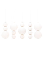 fünflammiger LED Lüster aus Opalglas Pearls Chandelier Formagenda