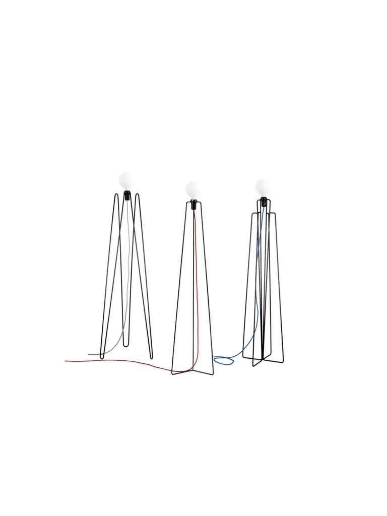 Grupa Products Model Stehlampe Stahl mundgeblasenes Glas