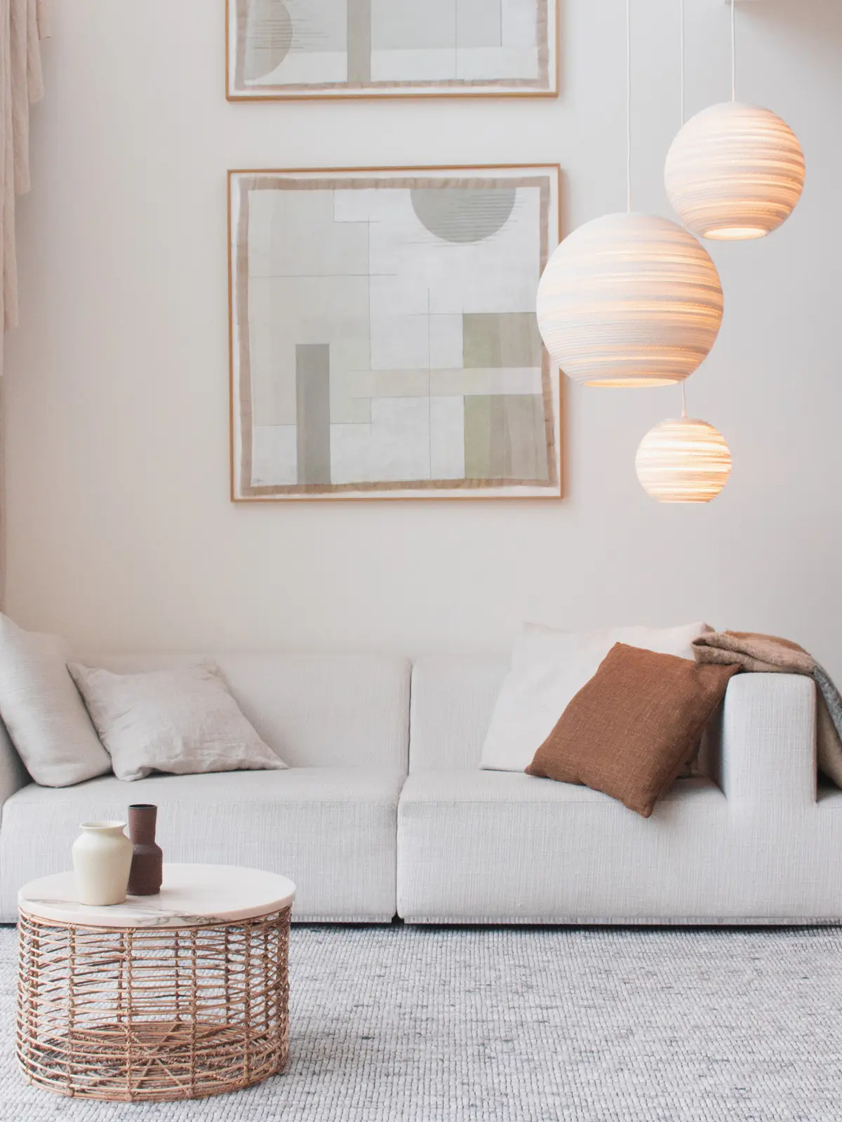 Graypants Scraplights white Moon Pendelleuchte - ideale Beleuchtung für Wohnzimmer, Schlafzimmer und Jugendzimmer - natürliche Beleuchtung