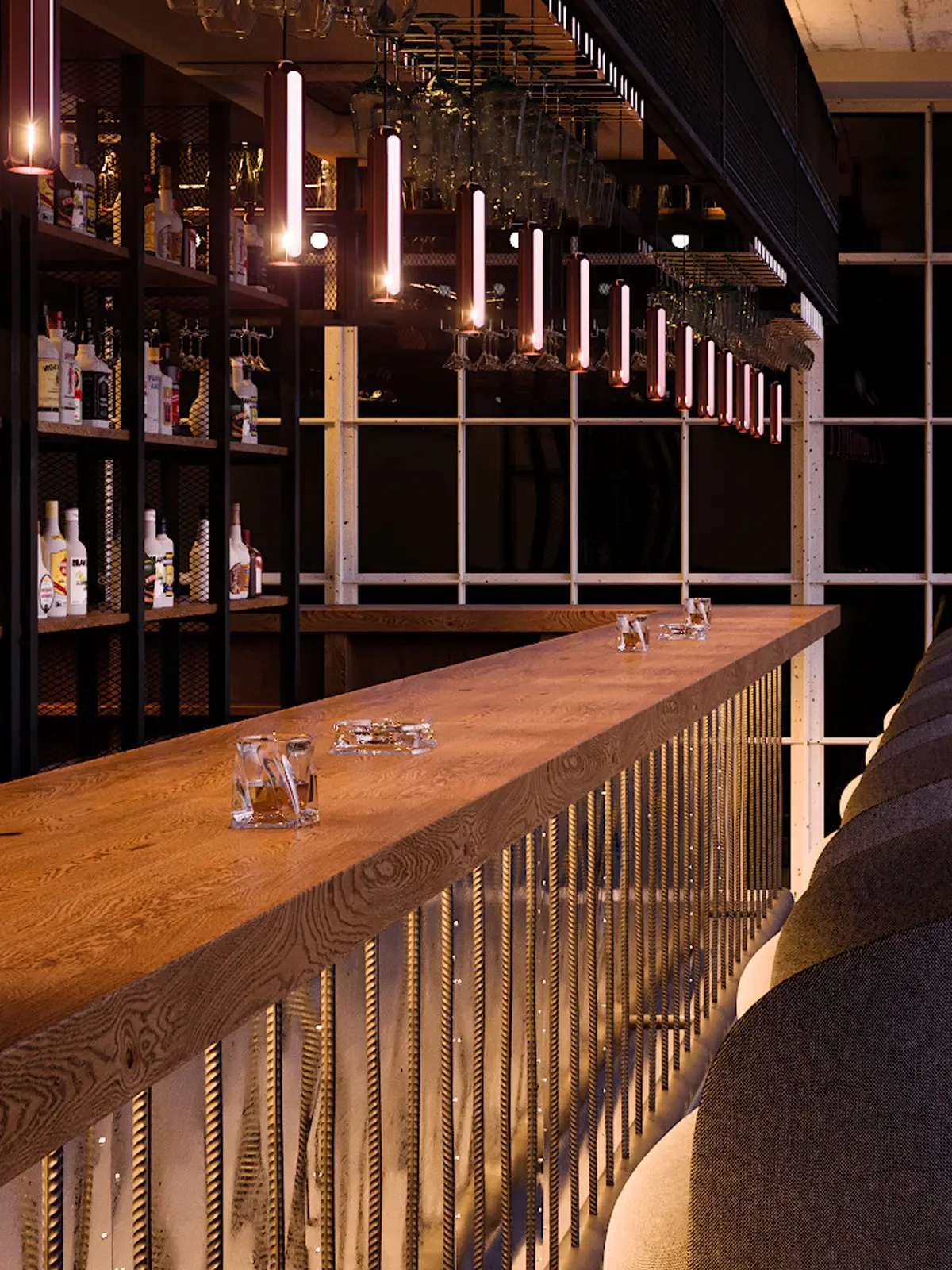 Spotlights über Bar Innermost DesignOrt Blog: Brixton Spot über Tresen #gastronomie #beleuchtung #led #leuchte #spot