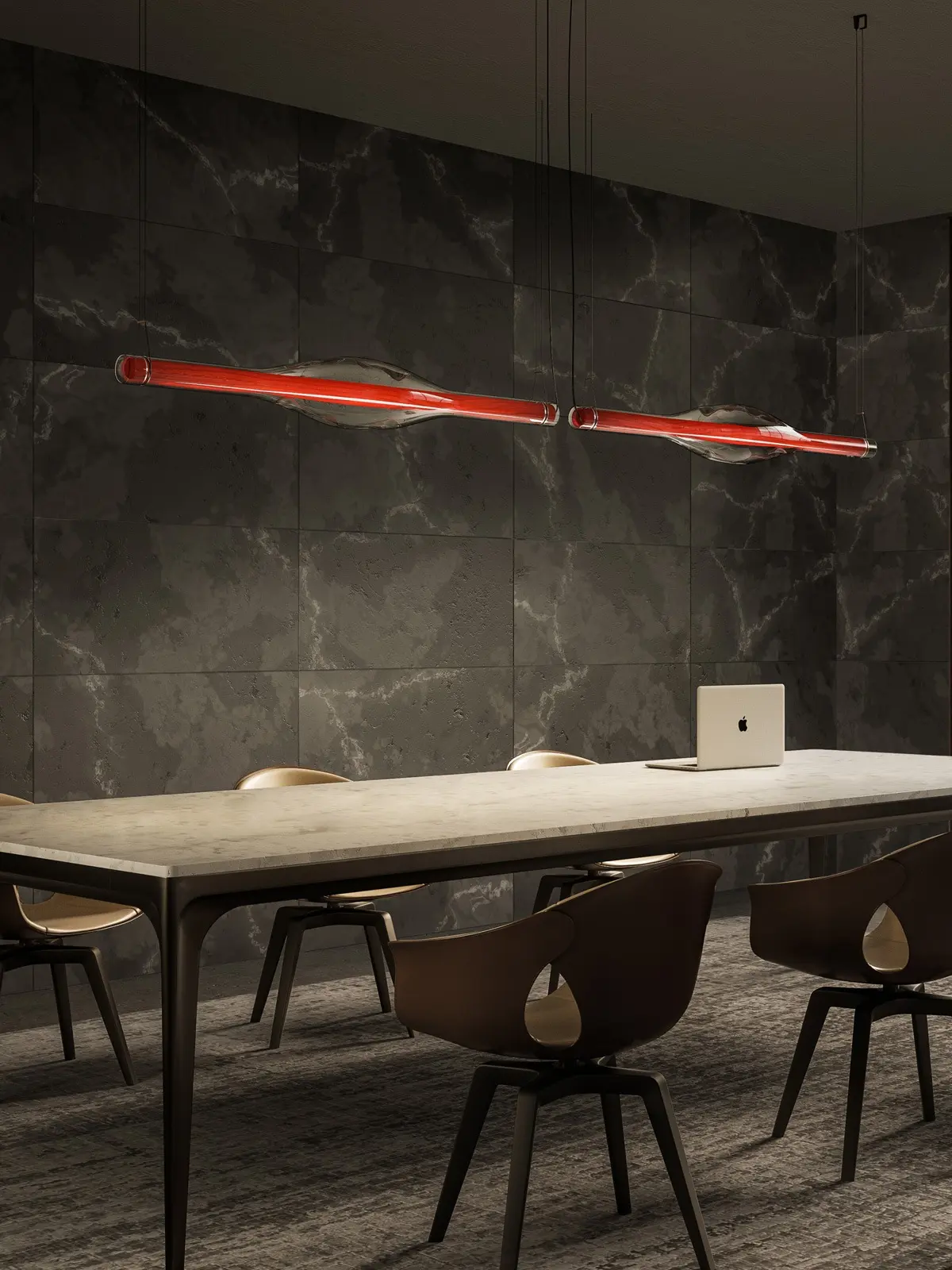 lange Leuchten Über Tisch LZF Lamps Holz und Glas Dune lange Pendelleuchte Holz und Glas DesignOrt Onlineshop Designerleuchten Berlin