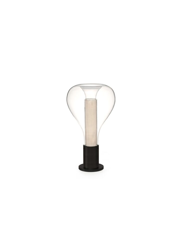 LZF Lamps Eris Tischleuchte Glas und Furnier Holz