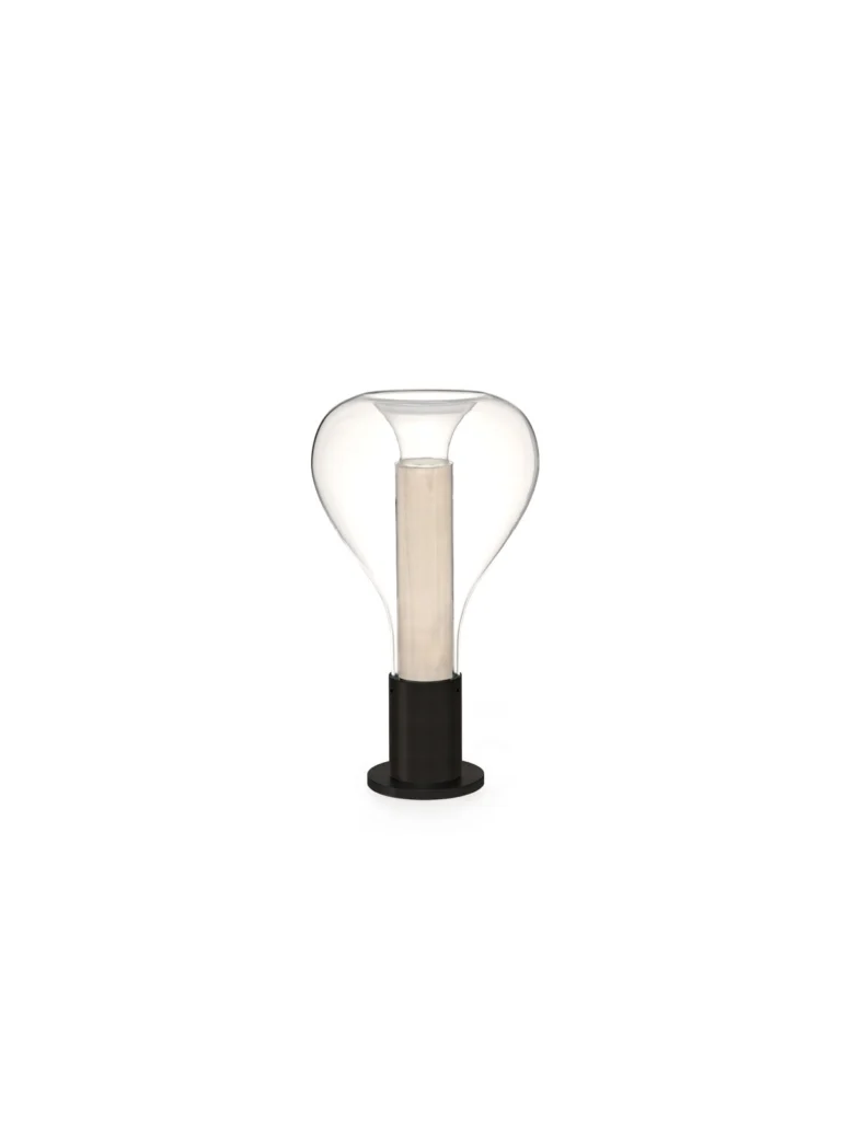 LZF Lamps Eris Tischleuchte Glas und Furnier Holz