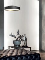 LOOM Design Leuchte flache Lampe LUCIA Cable in Schwarz Gold