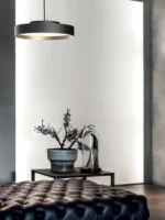 LOOM Design Leuchte flache Lampe LUCIA Cable in Schwarz Gold