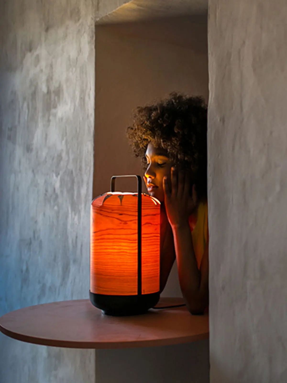 LZF Lamps Chou Table Tall Tischlampe Holzfurnier