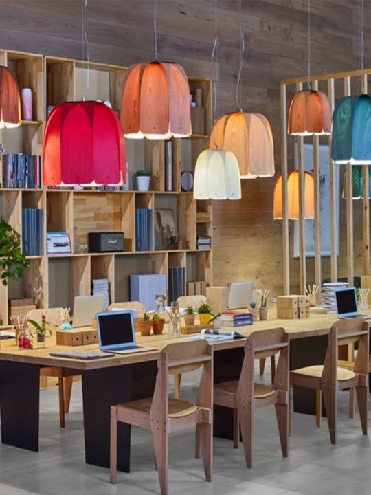 LZF Lamps Domo Pendelleuchte Tulpe Holzlampe