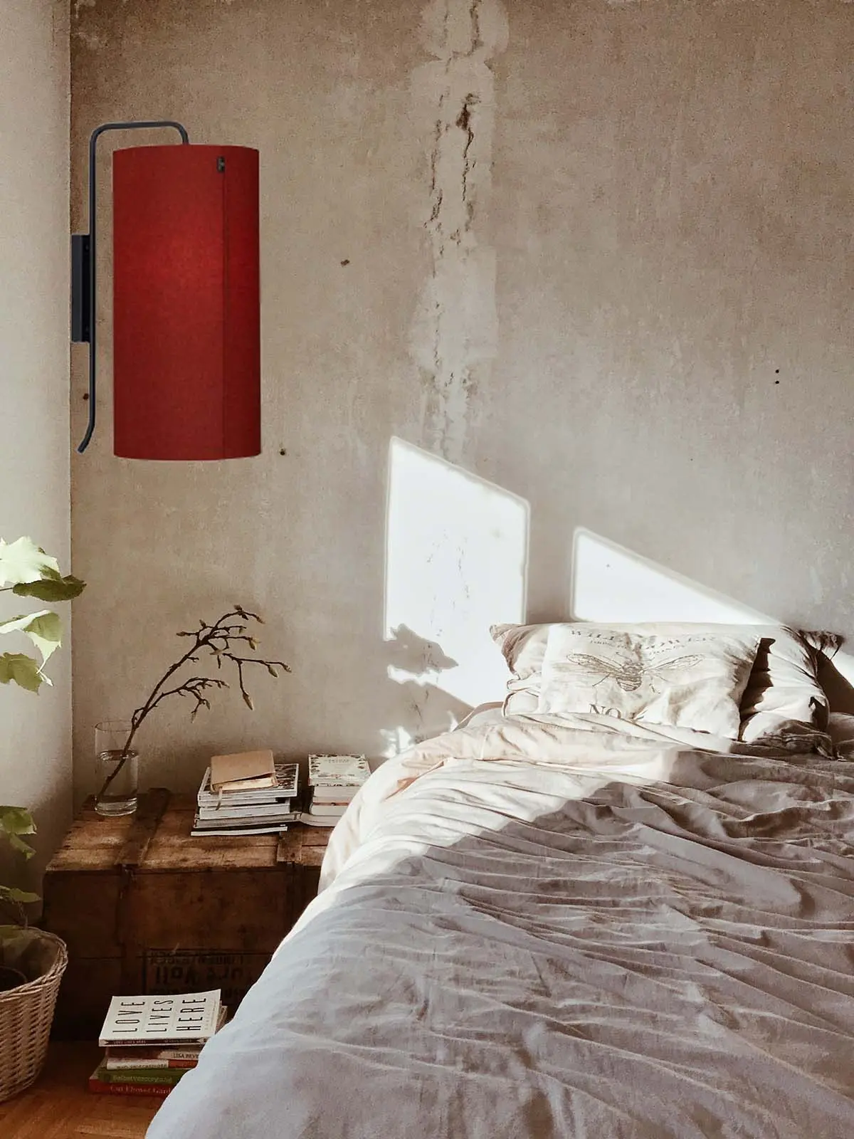 nine koepfer foto Pensile Wandleuchte mit grossem Textilschirm Belid online kaufen