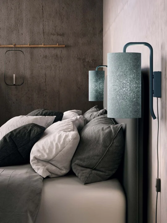 Belid Lampe Pensile Wandlampe am Bett Designlampe Schirm Wolle
