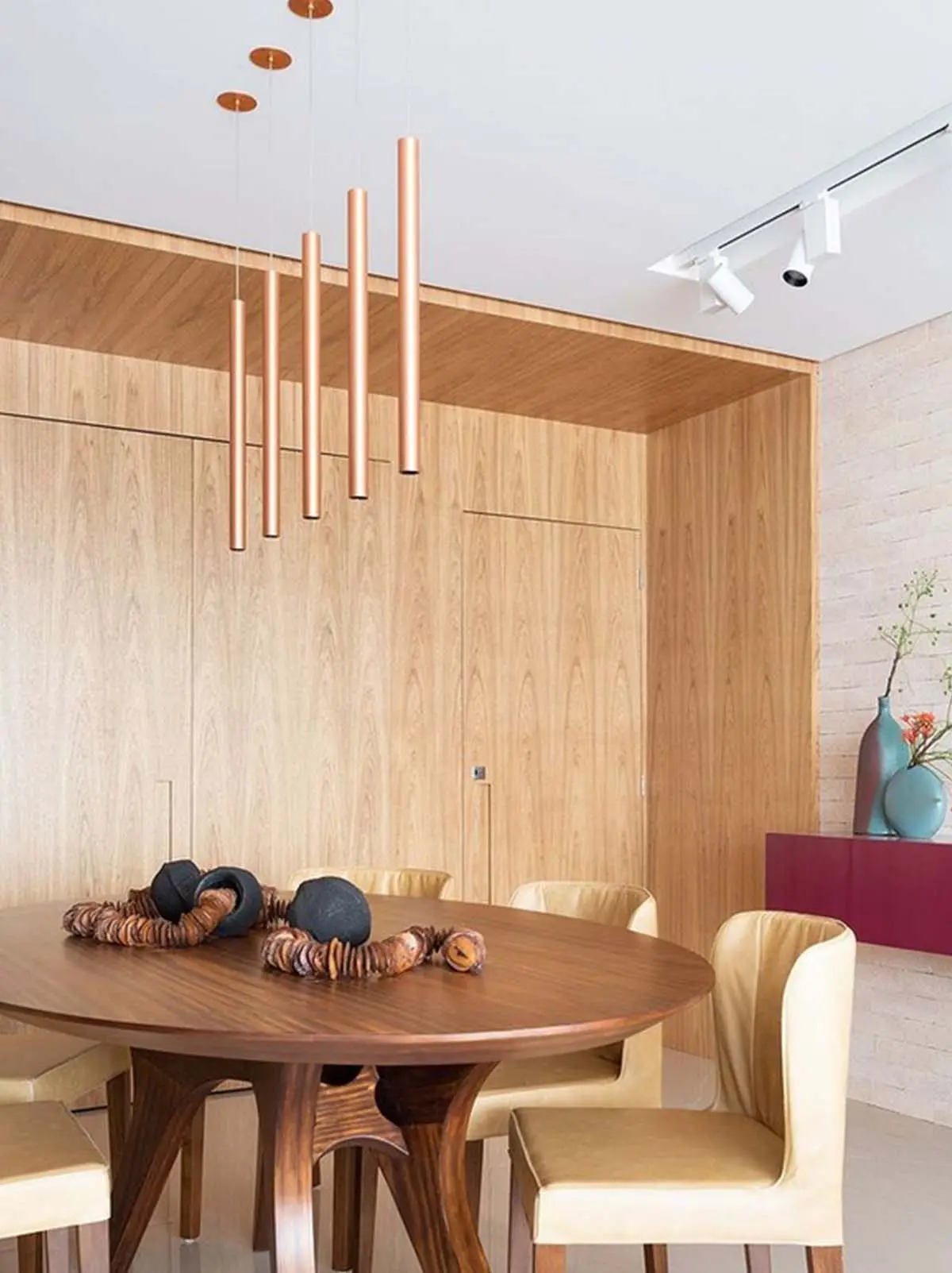 Neue Designlampen - lumini Brazil Rod Pendelleuchten in Kupfer schmale Pendel Downlight