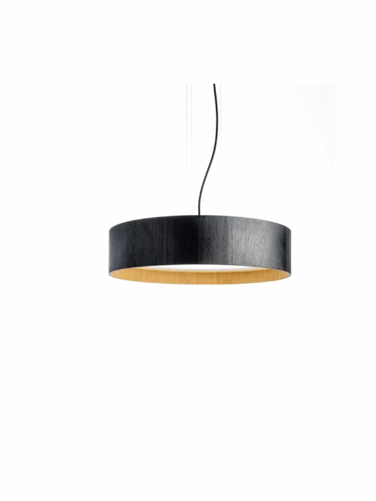 trommelförmige Pendelleuchte Holz Lara Wood M Domus Licht DesignOrt Lampe Berlin