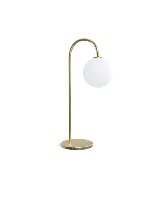 Tischleuchte Messing Glaskugel Ballon Table von Herstal Dänemark