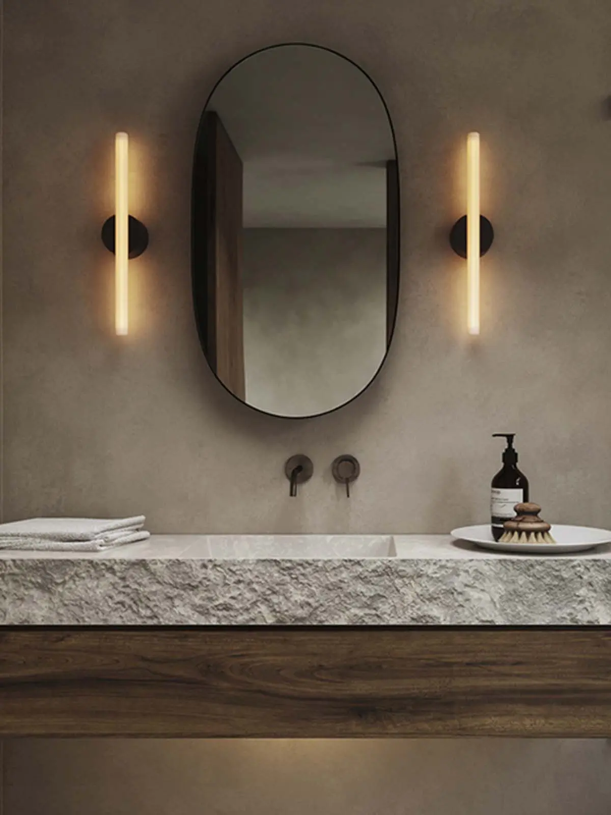 schmale längliche Wandlampe Badezimmer Kilter Glühbirne Tala Designort Onlineshop Beleuchtung