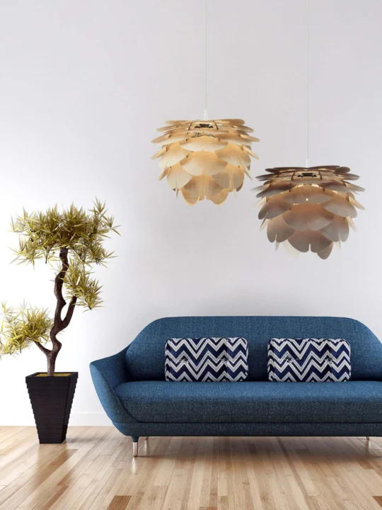 nachhaltige Designerleuchten Holz Aiko Mini Woolights online kaufen DesignOrt Lampen Berlin