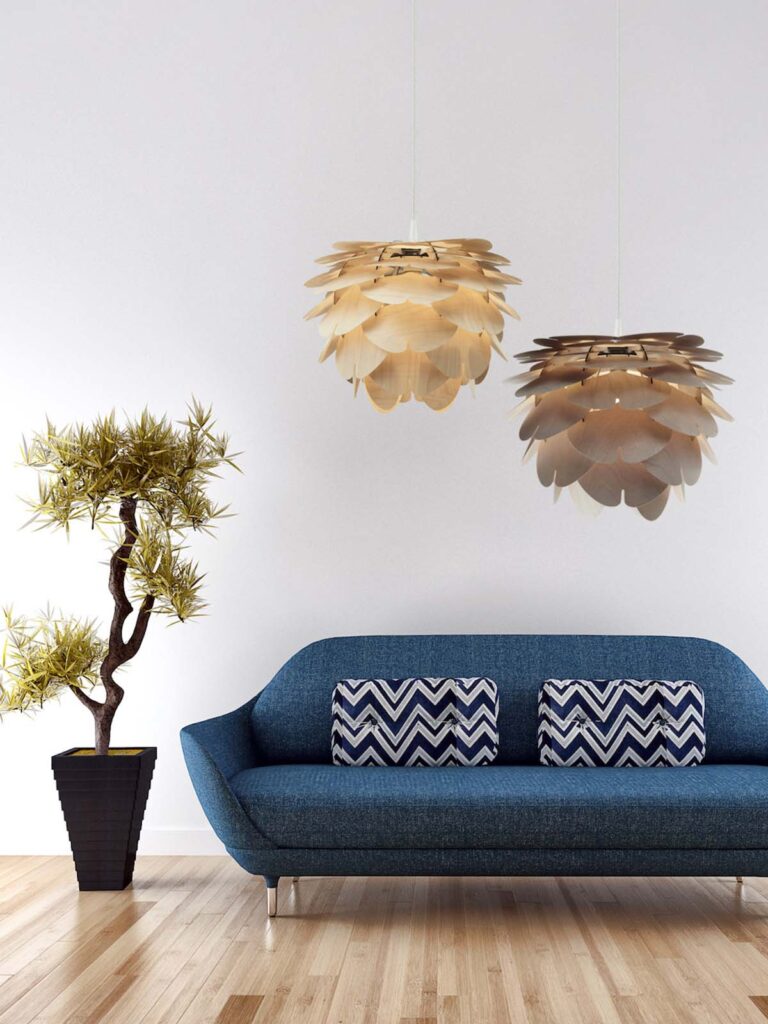 nachhaltige Designerleuchten Holz Aiko Mini Woolights online kaufen DesignOrt Lampen Berlin