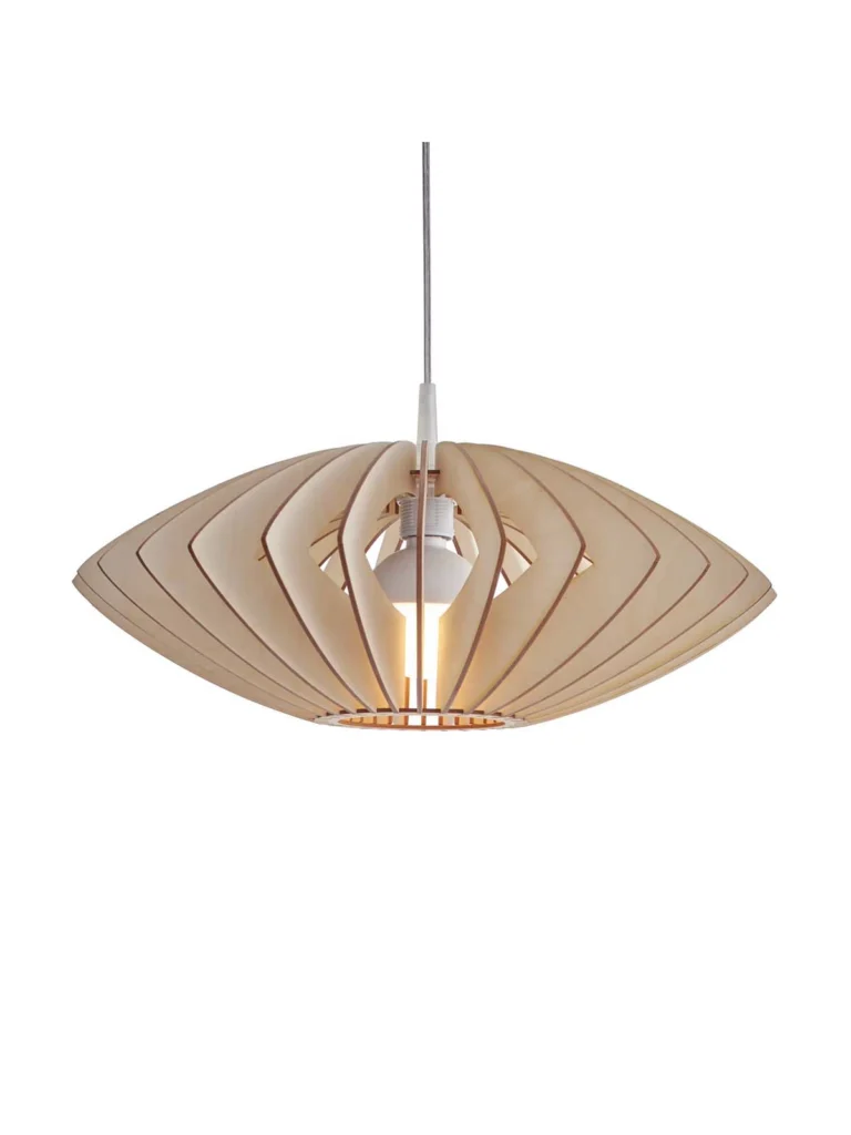 Holzlampe Axia Woolights Holz Lamellen Pendelleuchte