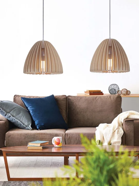 nachhaltige Pendelleuchte Birkenholz Nika Von Woolights Onlineshop DesignOrt Beleuchtung