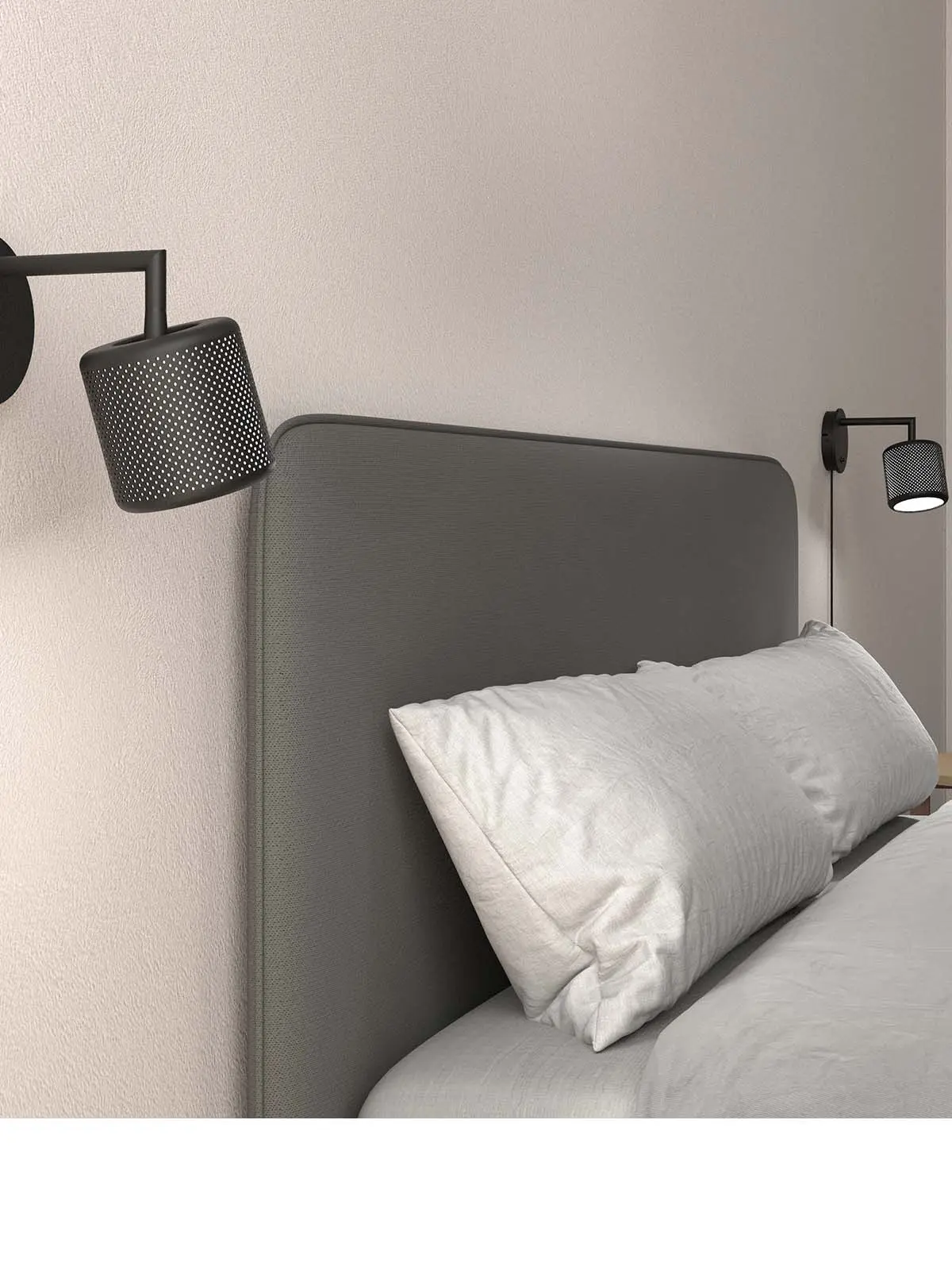 Wandleuchte am Bett mit beweglichem Lampenschirm Herstal Grain Wall