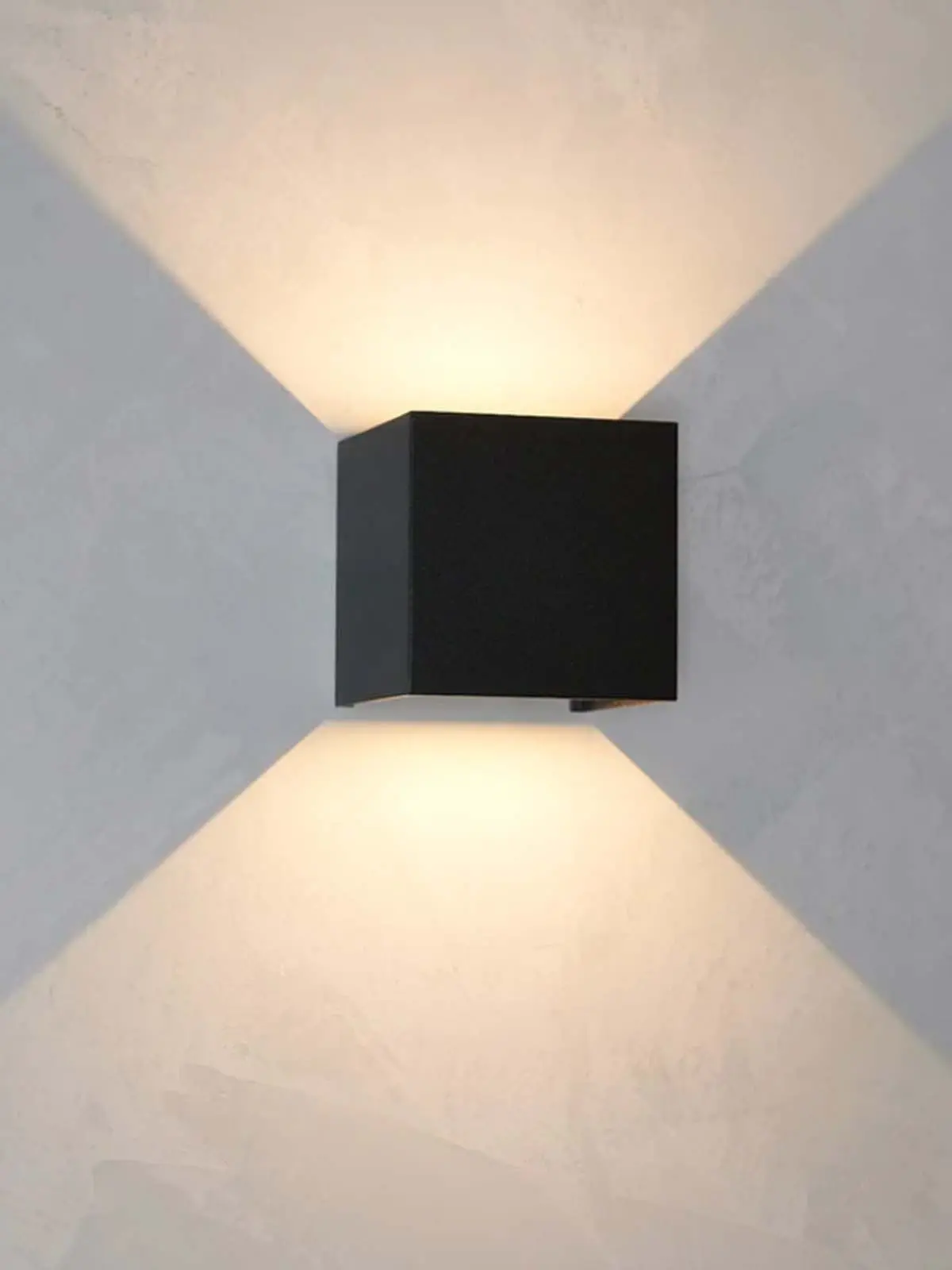 Uplight Downlight Metall Quadratisch Schwarz Cubus LeuchtNatur