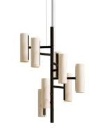 LZF Black Note Chandelier in White Wood
