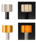 Tischlampe Keramik mit Lampenschirm aus Holz Kactos Table LZF Lamps online kaufen DesignOrt