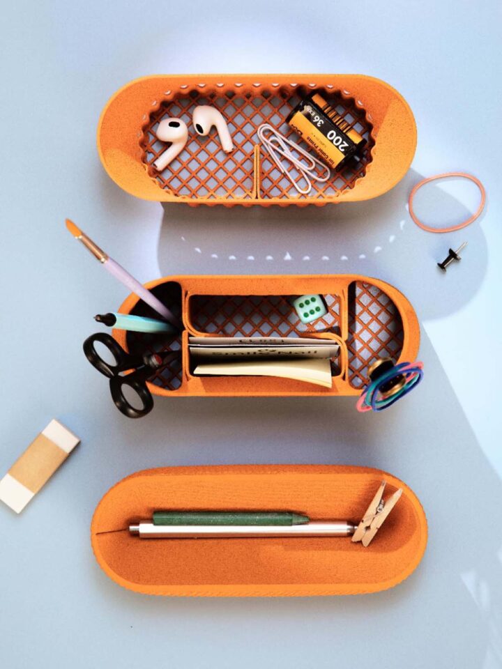 nachhaltiger Schreibitsch Organizer 3teilig Metho von Krill Design 3 D Druck bei DesignOrt