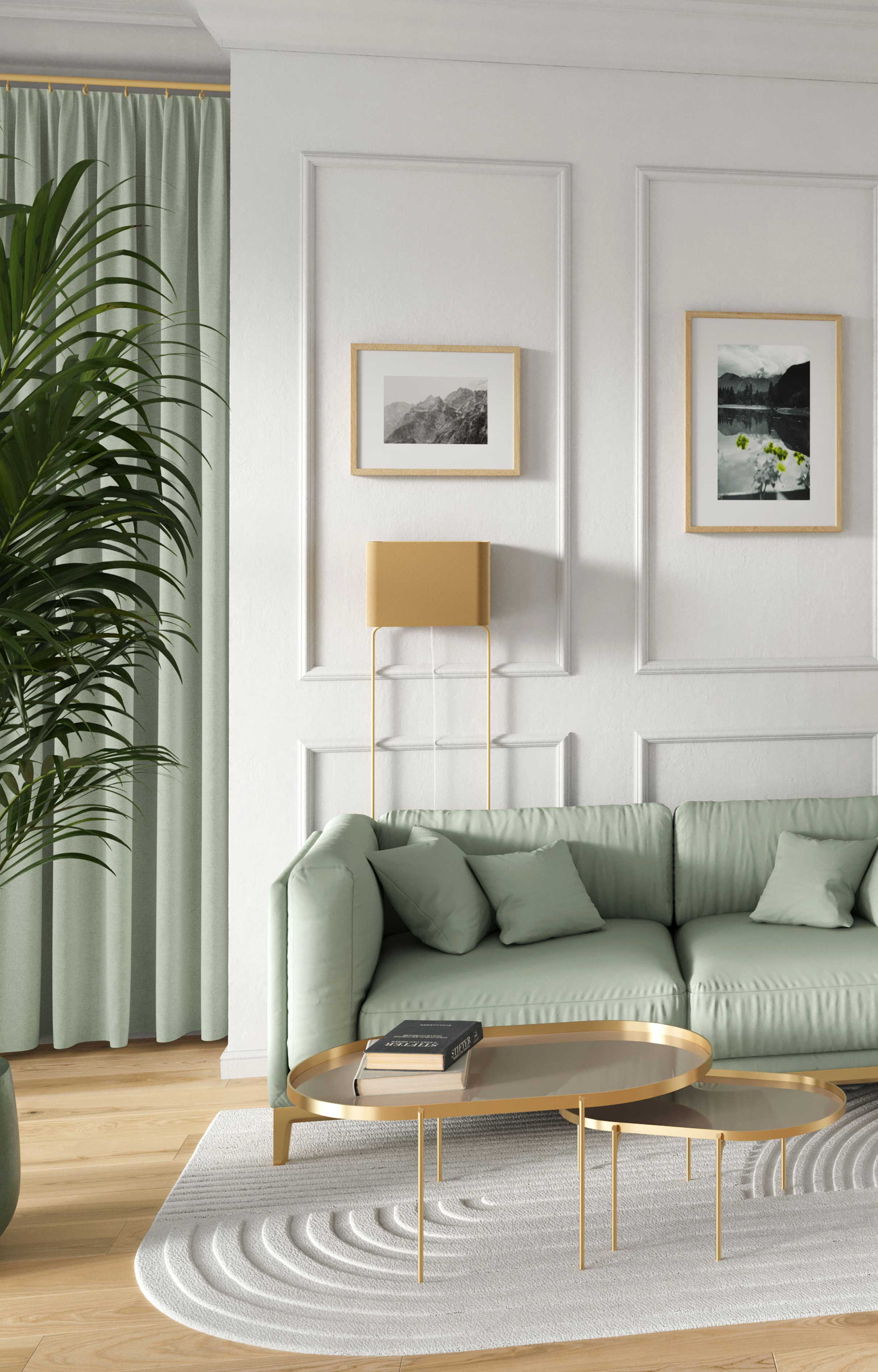 Wohnzimmer Beleuchtung mit der ThinLissie Stehleuchte am Sofa